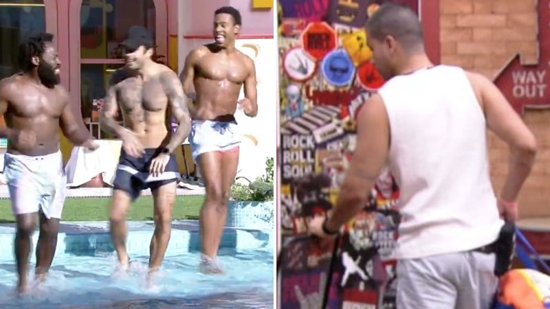 BBB22: Sozinho, Arthur Aguiar faz as malas enquanto brothers dançam felizes na piscina - Reprodução/TV Globo