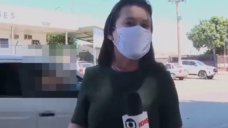 Ao vivo, reportagem da Globo mostra homem exibindo bumbum - Reprodução/TV Globo