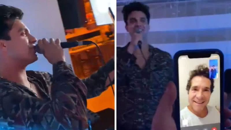 O artista reuniu alguns amigos e fez questão de cantar canção da dupla do sertanejo com João Paulo; confira - Reprodução/ Instagram