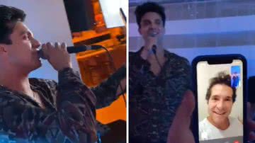 O artista reuniu alguns amigos e fez questão de cantar canção da dupla do sertanejo com João Paulo; confira - Reprodução/ Instagram