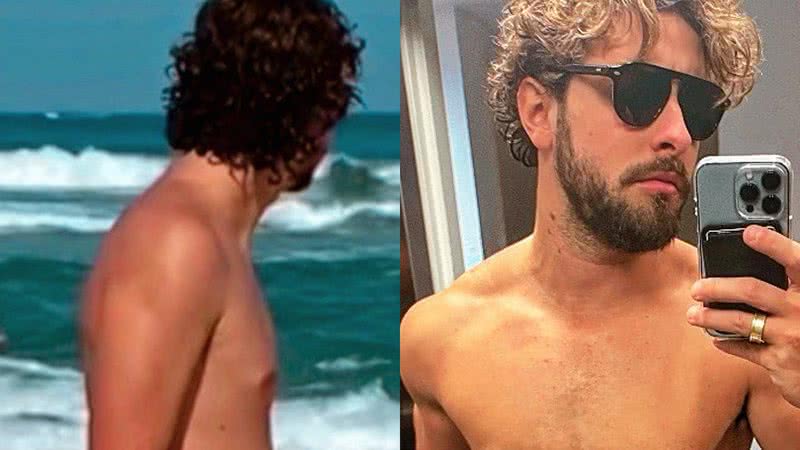 Eike Duarte mostrou os seguidores a evolução de seu tanquinho em dois meses - Reprodução/Instagram