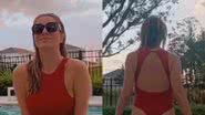 Letícia Spiller mostra bumbum de maiô cavado na piscina - Reprodução/Instagram