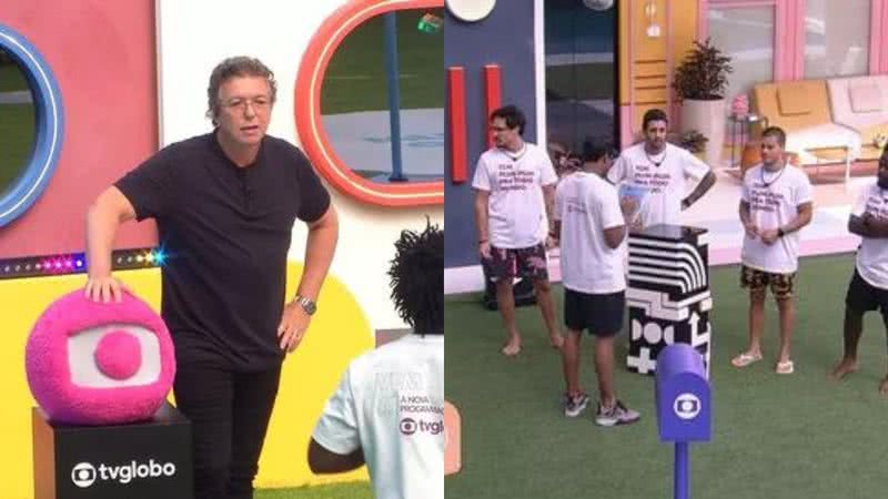 BBB22: Boninho quebra protocolo e entra na casa: "Falou que eu estava barrigudo" - Reprodução/TV Globo