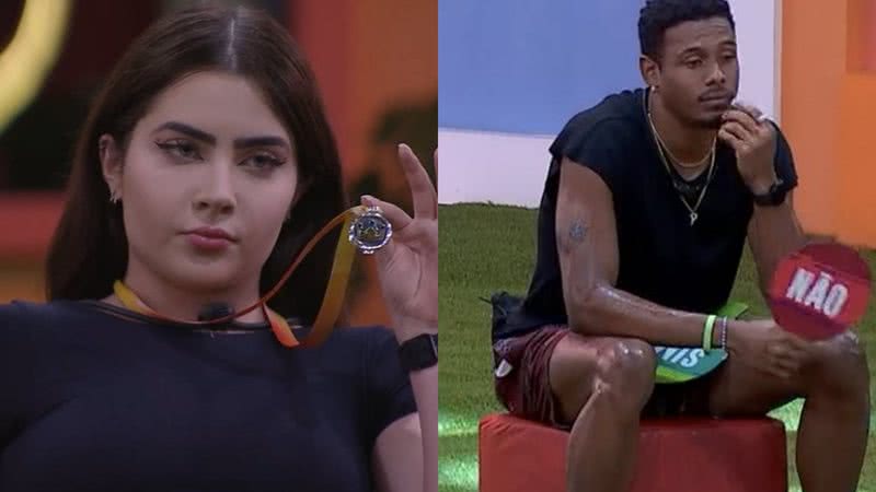 Jade e Paulo André tiveram a primeira DR como casal no quarto do líder do BBB22 - Reprodução/TV Globo