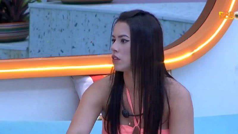 Larissa conversou com Linn da Quebrada sobre o que ouviu da produção do BBB22 no confessionário - Reprodução/TV Globo