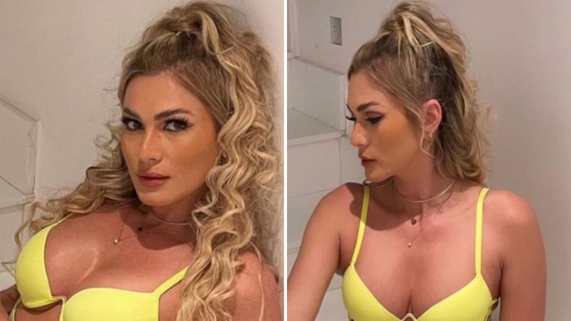 Lívia Andrade sensualiza em escada com look picante e meia arrastão: "Gata e gostosa" - Reprodução/TV Globo