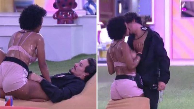 BBB22: Natália e Eli se pegam no jardim, brother fica excitado e ela sugere: "De quatro" - Reprodução/TV Globo