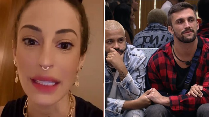 BBB21: Esposa de Projota se pronuncia após fãs insinuarem romance do rapper com Arthur - Reprodução/TV Globo