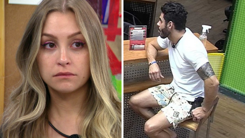 Reprodução/TV Globo - BBB21: Carla Diaz observa Rodolffo e retorno triunfal para derrubá-lo