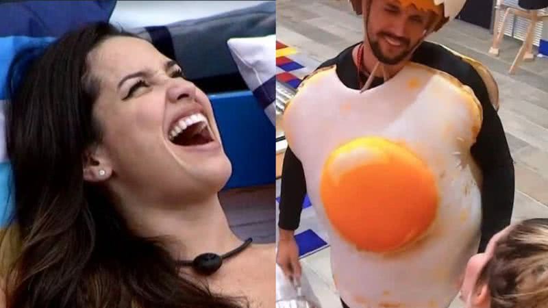 BBB21: Debochada! Juliette ajuda Arthur vestir fantasia do Castigo do Monstro e alfineta: “Baba ovo de Projota” - Reprodução/TV Globo