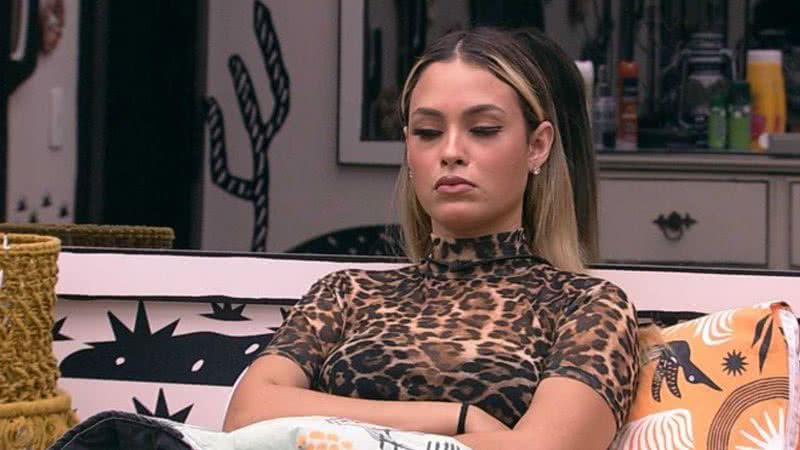 BBB21: Sarah se mostra abalada, detona falsidade de participante e diz que foi enganada - Reprodução/TV Globo