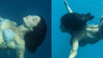 Debaixo d'água, Aline Campos faz biquíni sumir em bumbum GG: "Sereia" - Reprodução/Instagram