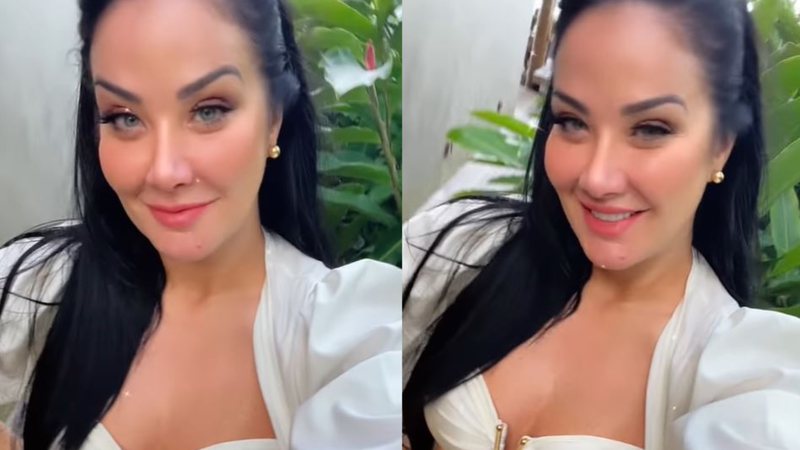 Helen Ganzarolli abre look e ostenta barriguinha real de biquíni - Reprodução / Instagram