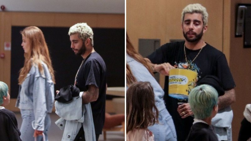 Farra no shopping: feliz da vida, Pedro Scooby e a esposa levam os filhos com Piovani ao cinema - AgNews