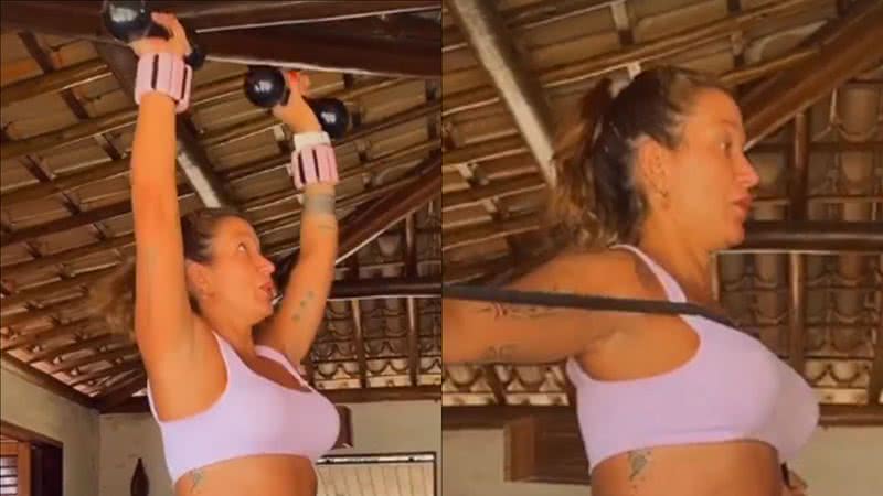 Já? Aos cinco meses, Gabriela Pugliesi surpreende web com barrigão durante treino - Reprodução/Instagram