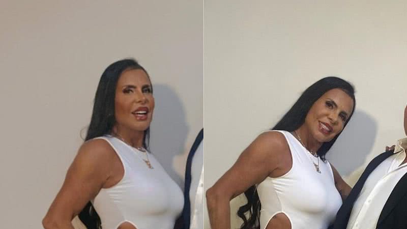 Gretchen dispensa calcinha e exibe detalhe íntimo com vestido recortado - Instagram