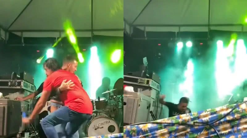 Palco com influenciador desaba durante festa junina na Bahia - Instagram