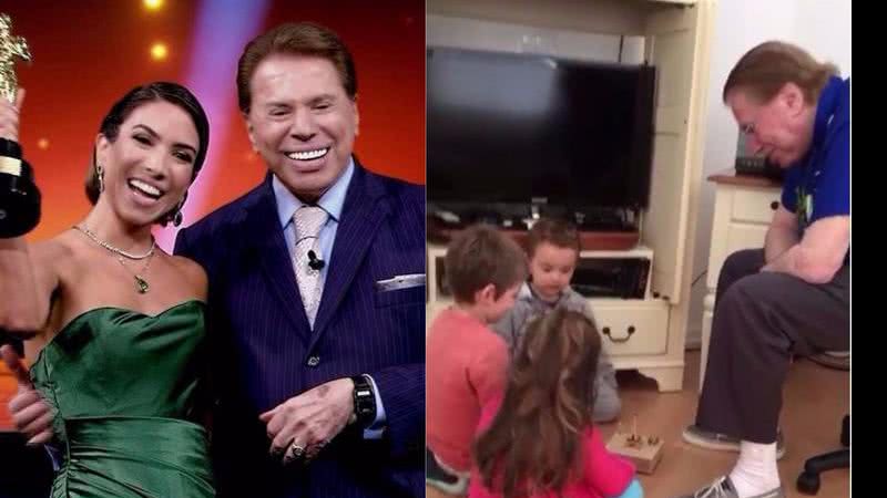 Patrícia Abravanel filma o pai, Silvio Santos, com os netos - Fotos: Reprodução Instagram