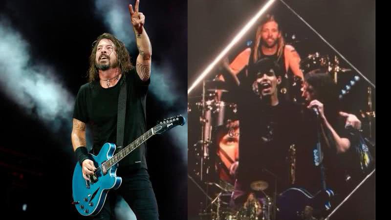 Fã brasileiro toca bateria com o Foo Fighters - Fotos: Reprodução Youtube e Brazilnews