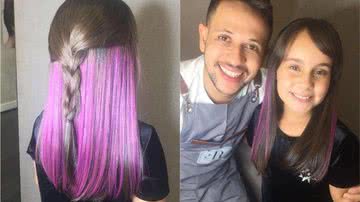 Sienna Belle, de Carinha de Anjo, aparece com cabelo roxo para seu show - Fotos: Divulgação