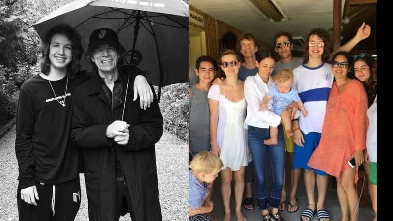 Mick Jagger faz foto rara com quase todos os filhos - Fotos: Reprodução Instagram