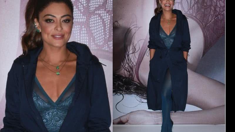 Com look ousado, Juliana Paes lança coleção de lingerie - Gustavo Zylbersztajn e Brazilnews