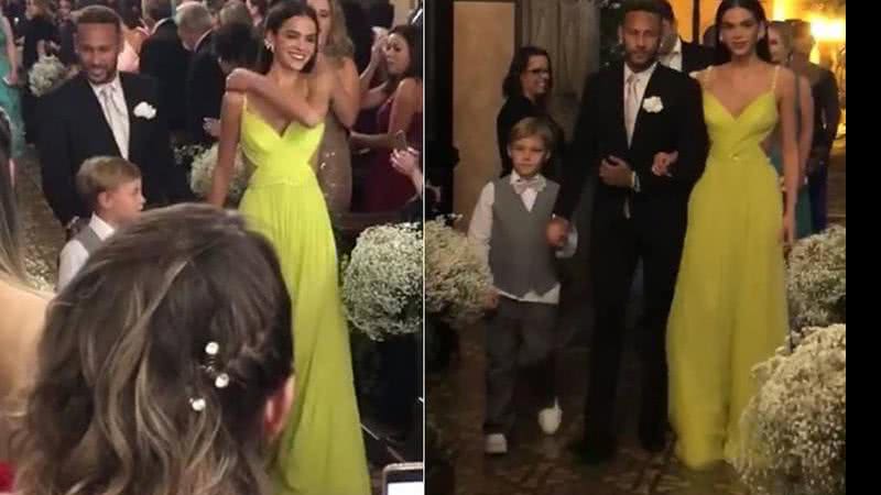 Neymar, Bruna Marquezine e Davi Lucca - Reprodução/Instagram