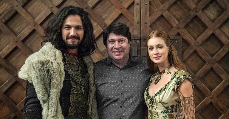 Romulo Estrela, Daniel Adjafre e Marina Ruy Barbosa - Globo/Estevam Avellar