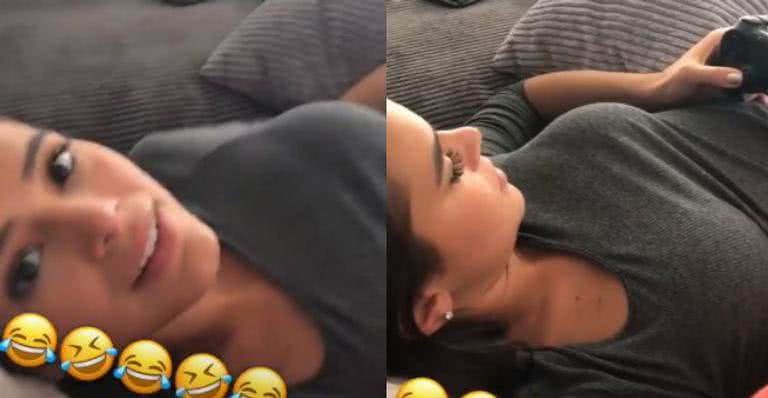 Neymar não segura a risada ao ver Bruna Marquezine jogando videogame - Reprodução Instagram