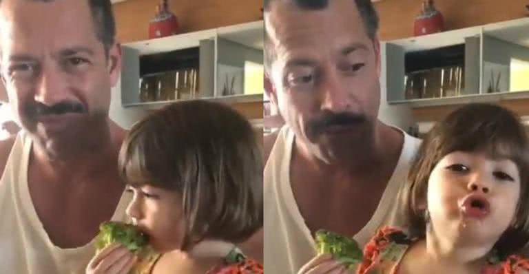 Malvino Salvador surta com a filhinha de 1 ano comendo brócolis - Reprodução Instagram