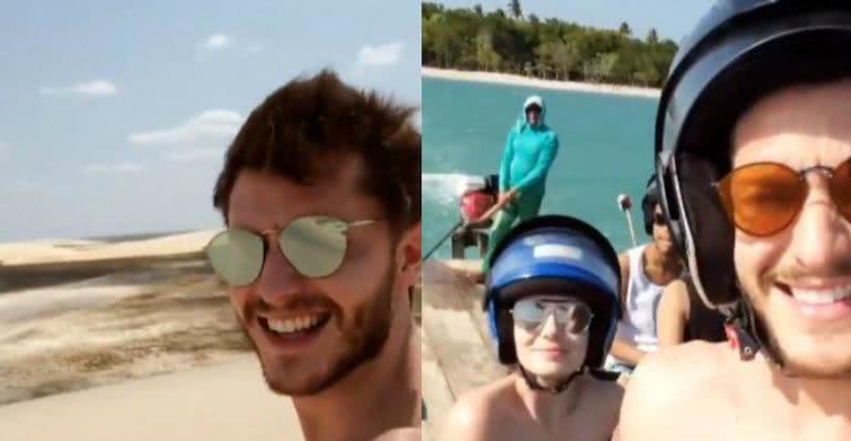 lebber Toledo e Camila Queiroz aproveitam o dia para conhecer as dunas e as praias - Reprodução Instagram