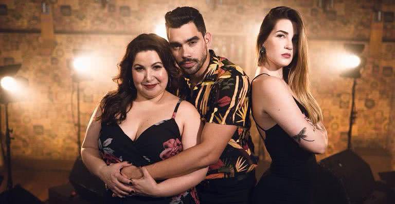 Gabriel Diniz grava clipe com Mariana Xavier e Aline Gotschalg - Divulgação