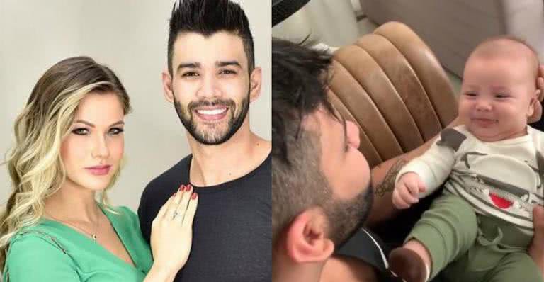 Fofura! Gusttavo Lima é flagrado por Andressa Suita paparicando o caçula, Samuel - Reprodução Instagram