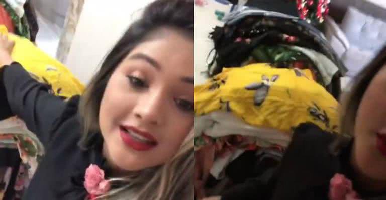 Mileide Mihaile mostra pilhas e pilhas de roupas grifadas para doação - Reprodução Instagram