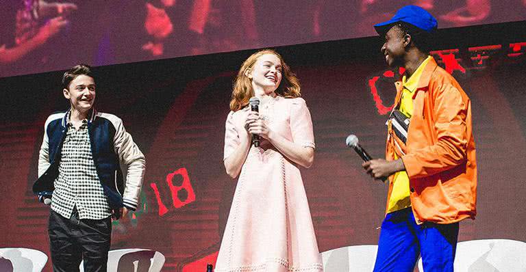 Noah Schnapp, Sadie Sink e Caleb McLaughlin - CCXP/ I Hate Flash