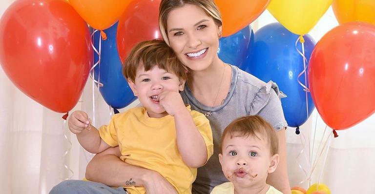 Andressa Suita, e os filhos Gabriel e Samuel - Unique Fotos