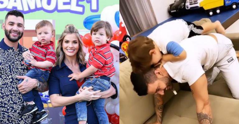 Andressa Suita e Gusttavo Lima reencontram filhos e momento derrete - Arquivo Pessoal