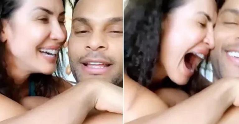 Scheila Carvalho surge ao natural em momento com o marido - Reprodução