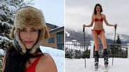 Na neve, Daniela Albuquerque posa de maiô e é acusada de copiar Luciana Gimenez - Instagram