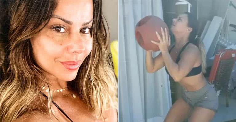 De quarentena, Viviane Araújo segue rotina fitness intensa em casa - Instagram