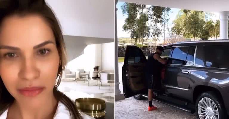 Andressa Suita flagra Gusttavo Lima saindo de casa pela porta dos fundos - Reprodução