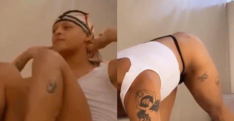 Pabllo Vittar treina mostrando bumbum gigante com calcinha fio-dental - Reprodução