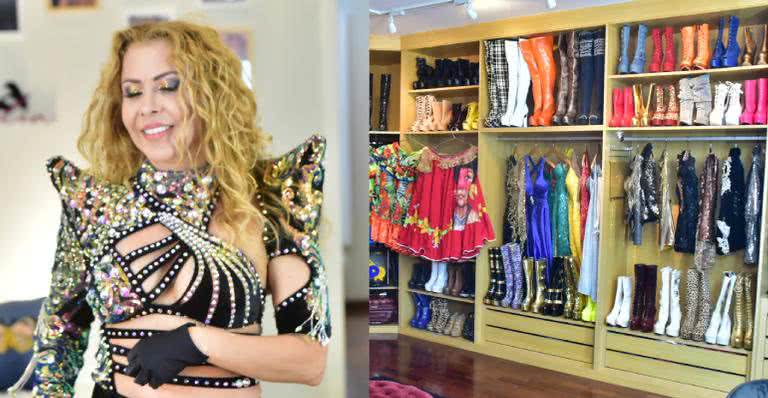 Joelma apresenta closet imenso e coleção de botas exóticas - Leo Franco / AgNews