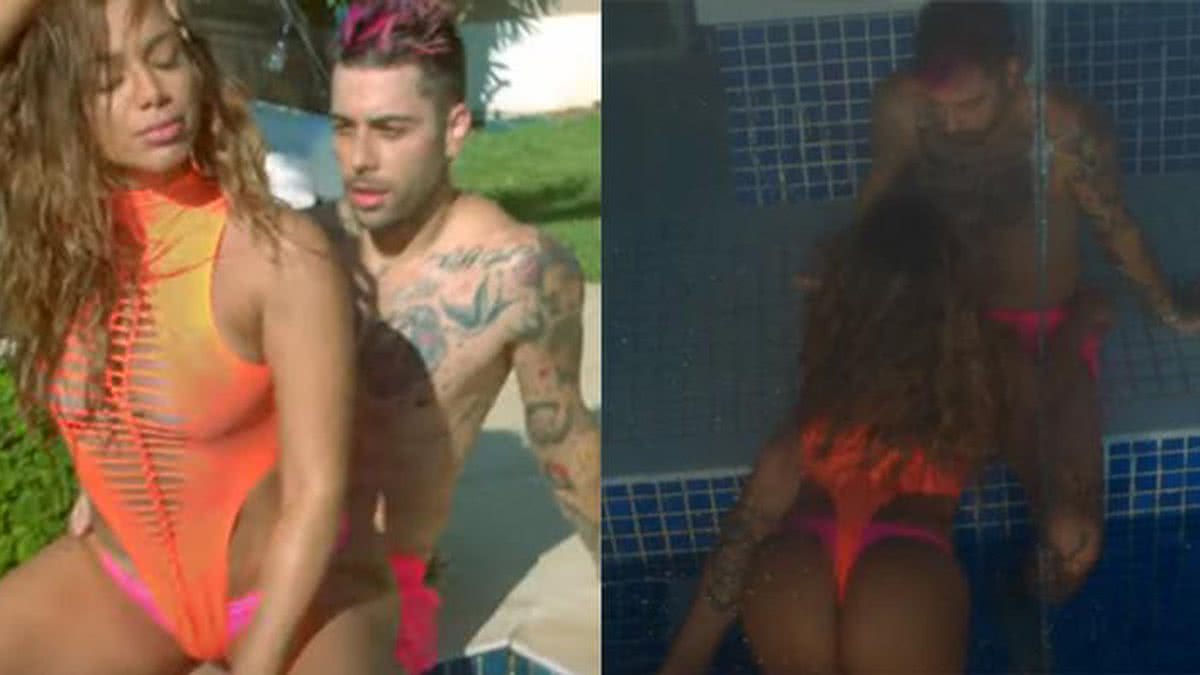 Em novo clipe, Anitta faz pegação pesada com o namorado e protagoniza cenas  quentes na piscina de sua mansão