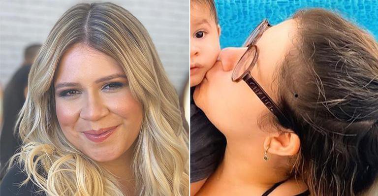 Fofura! Marília Mendonça mergulha na piscina com o filho, Leo - Instagram