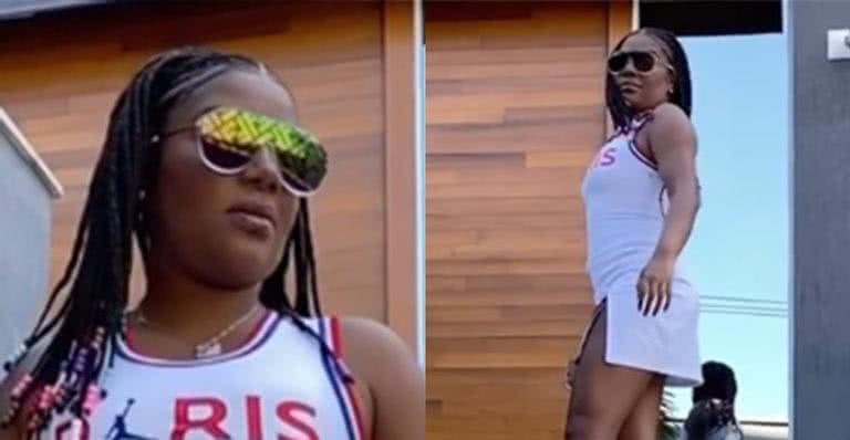 Ludmilla desce escada com vestidinho curtíssimo - Reprodução/Instagram