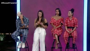 A Fazenda: Jakelyne, Lipe, Raíssa Barbosa e Victória formam a sétima Roça do reality - Reprodução/RecordTV