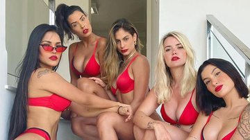 De lingerie, ex-BBBs Flayslane, Marcela, Bianca, Mari e Ivy se reúnem em festinha - Instagram