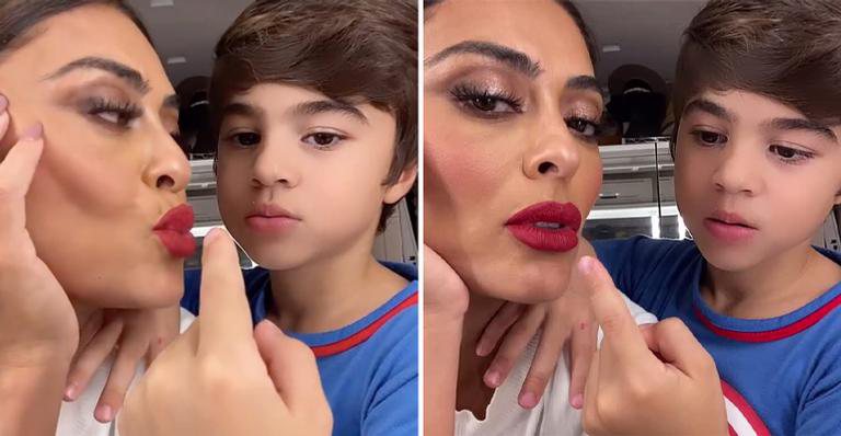 Caçula de Juliana Paes se recusa a beijar a mãe e motivo diverte web - Instagram