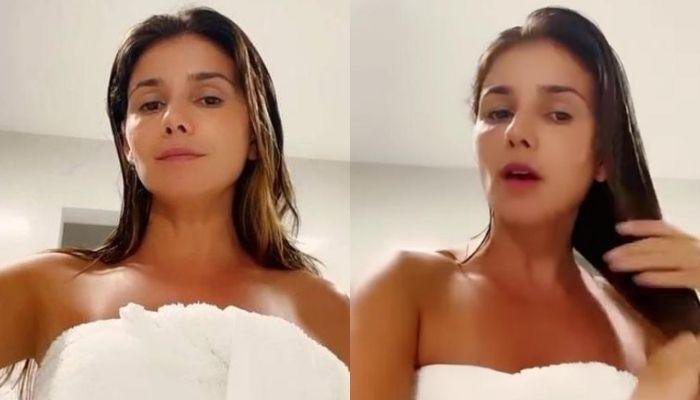 Só de toalha, Paula Fernandes exibe talento único e arranca elogios - Reprodução/Instagram